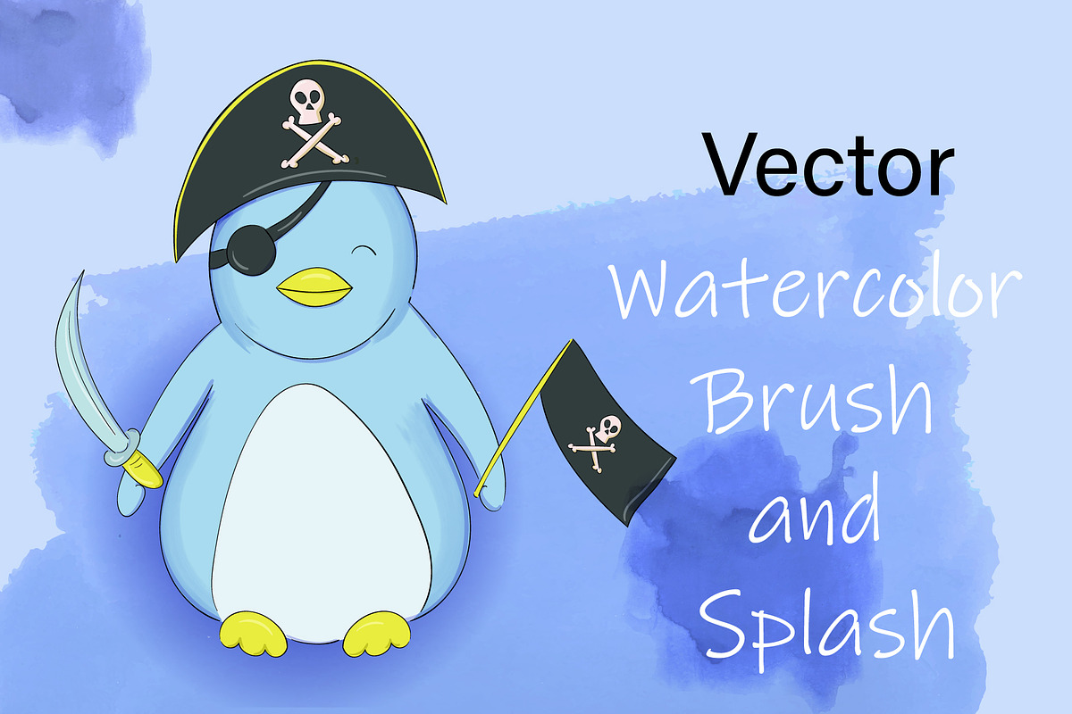 Vector watercolor brush and splash in Add-Ons - product preview 8