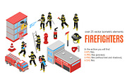 Firefighters Isometric Set