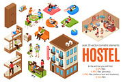 Hostel Isometric Set