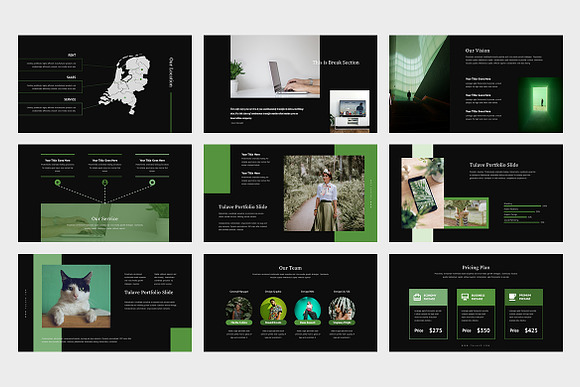 Tulave : Green Color Powerpoint in PowerPoint Templates - product preview 5