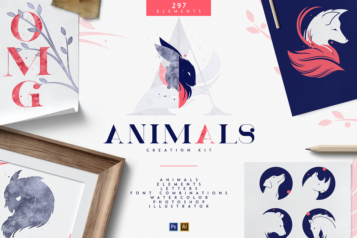 4in1 Wild Collection - PS and Ai in Logo Templates - product preview 8
