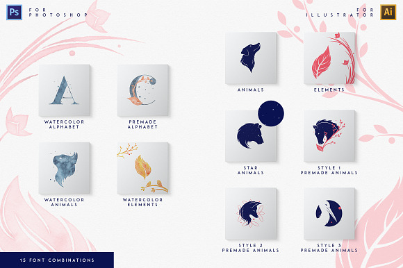 4in1 Wild Collection - PS and Ai in Logo Templates - product preview 1