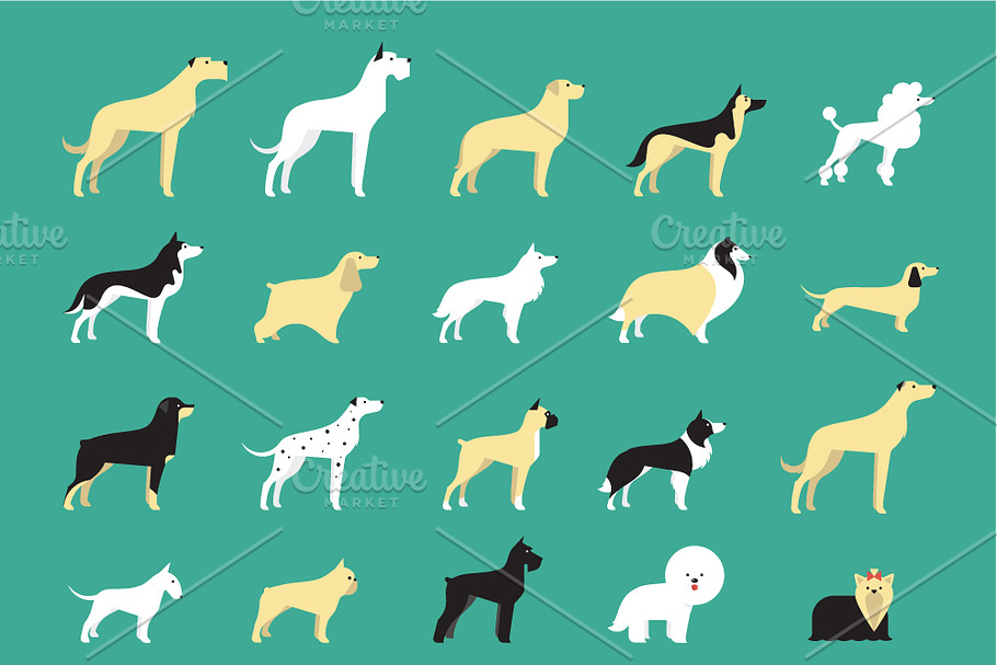 20 dog icons in Graphics - product preview 8