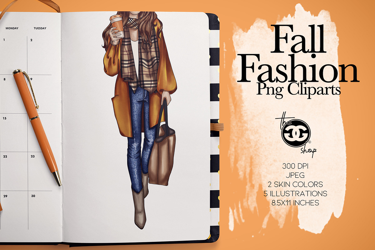 Autumn planner dashboard decoration in Illustrations - product preview 8