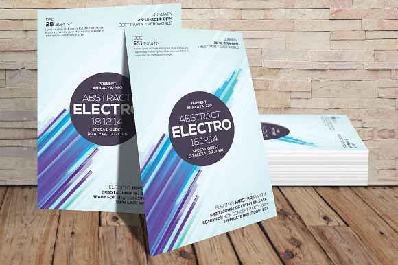 Electro Abstract Flyer Template in Flyer Templates - product preview 1