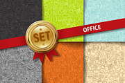 Set of doodle Office backgrounds