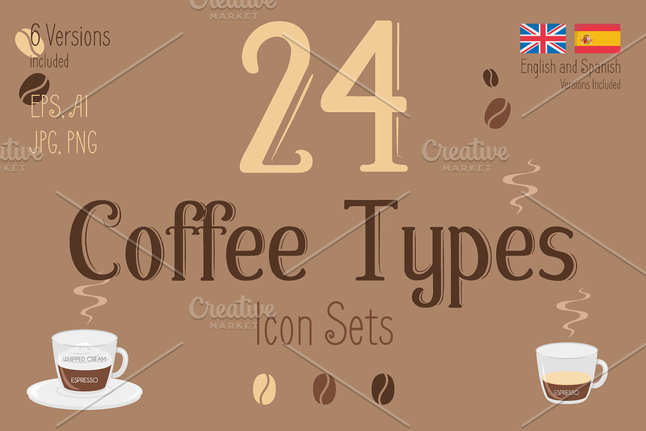 Coffee Types icon sets in Illustrations - product preview 8