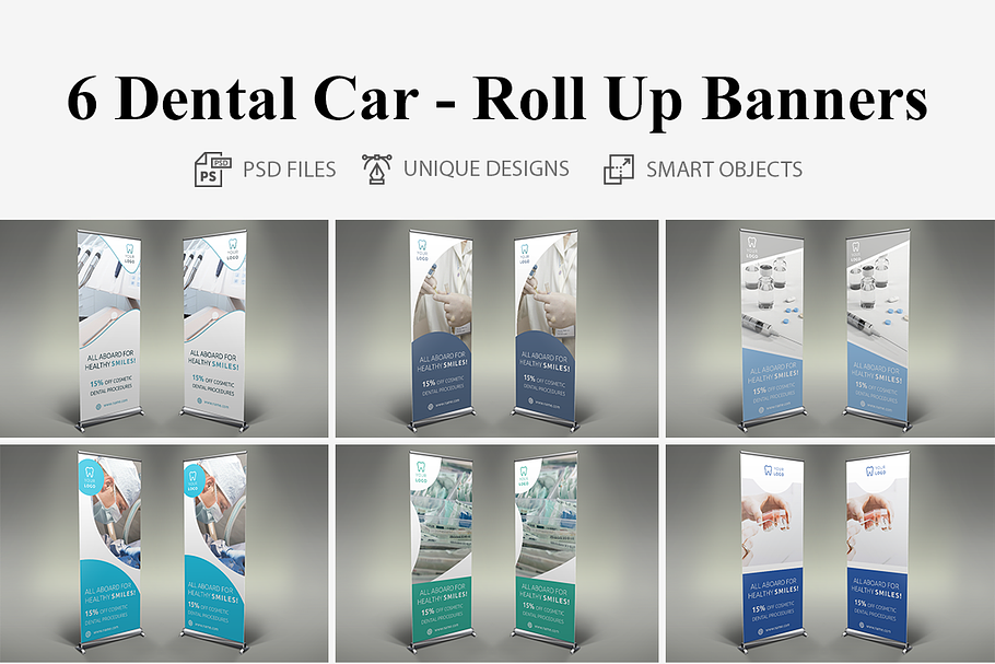 Dental Care Roll Up Banners in Presentation Templates - product preview 8