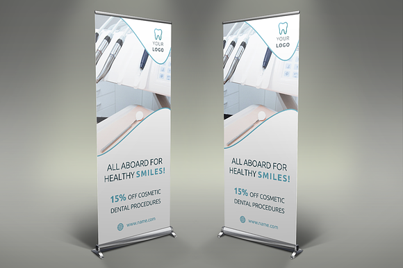 Dental Care Roll Up Banners in Presentation Templates - product preview 1