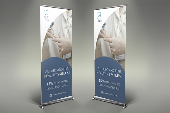 Dental Care Roll Up Banners in Presentation Templates - product preview 2