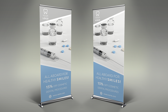 Dental Care Roll Up Banners in Presentation Templates - product preview 3