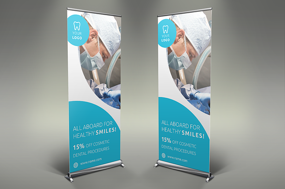 Dental Care Roll Up Banners in Presentation Templates - product preview 4