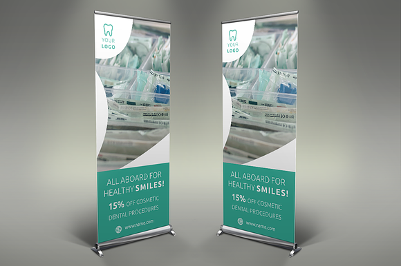 Dental Care Roll Up Banners in Presentation Templates - product preview 5