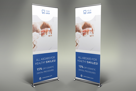 Dental Care Roll Up Banners in Presentation Templates - product preview 6