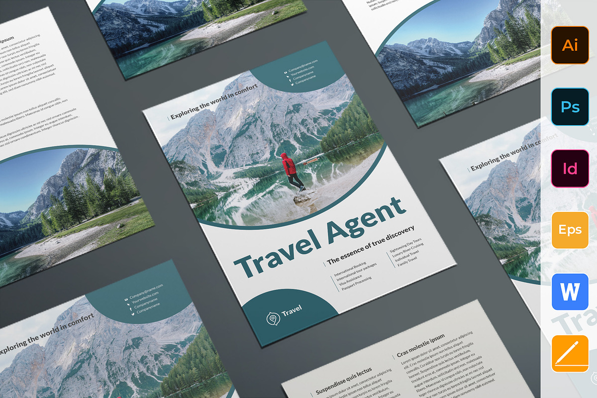 Travel Agent Agency Flyer in Invitation Templates - product preview 8