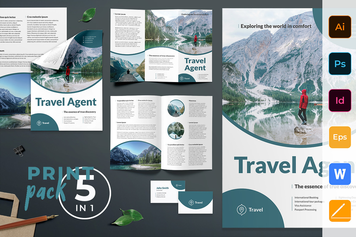 Travel Agent Agency Print Pack in Invitation Templates - product preview 8