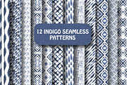 Indigo seamless patterns