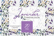 Watercolor  Lavender PNG collection