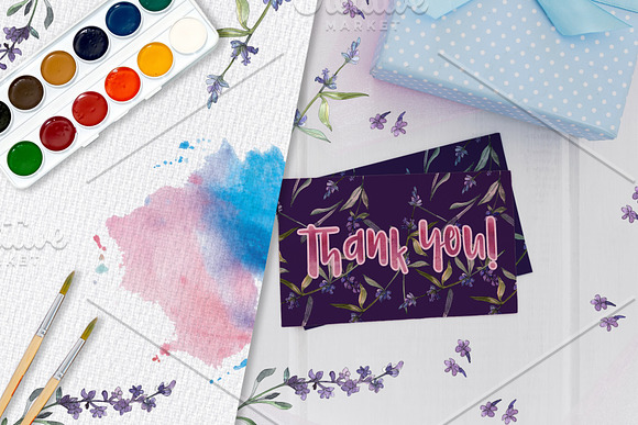 Watercolor  Lavender PNG collection in Illustrations - product preview 5