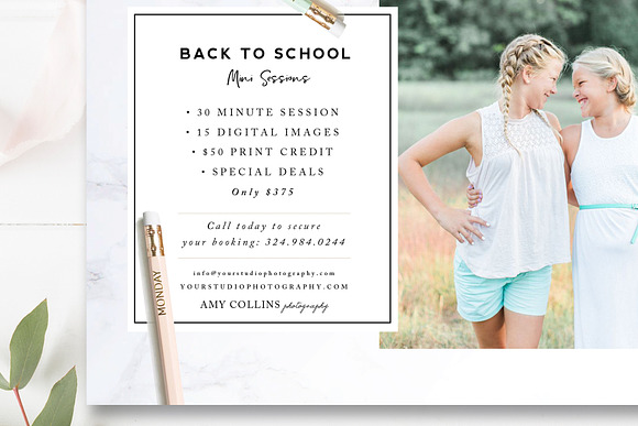 5x7 Back to School Sessions Flyer in Flyer Templates - product preview 1