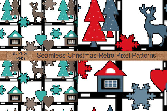 50% OFF Christmas Pixel Patterns in Patterns - product preview 3