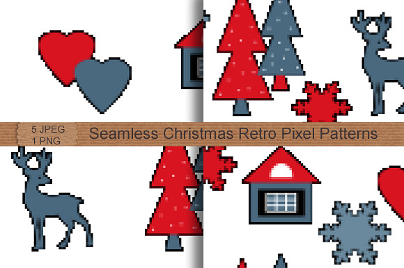 50% OFF Christmas Pixel Patterns in Patterns - product preview 4