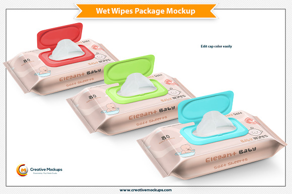 Wet Wipes Package Mockup in Product Mockups - product preview 3