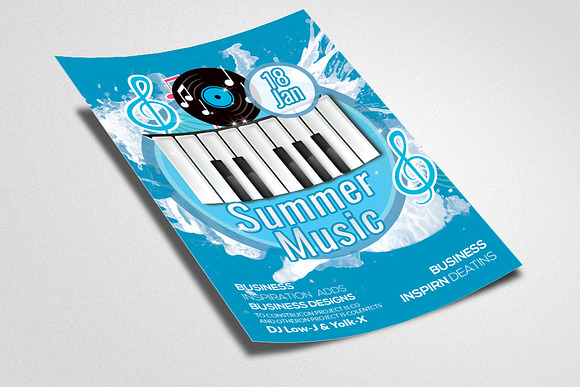 Summer Music Flyer Template in Flyer Templates - product preview 1