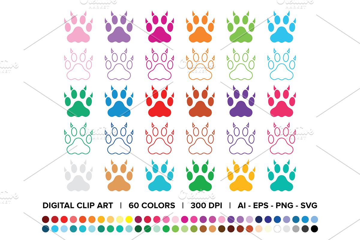 Cat Claw Paw Prints in Objects - product preview 8