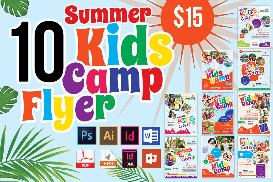 10 Kids Summer Camp Flyers 90% OFF in Flyer Templates - product preview 8