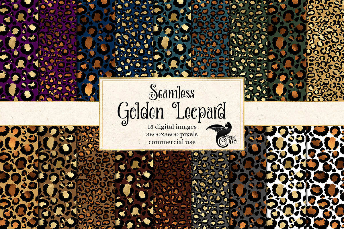 Golden Leopard Digital Paper in Patterns - product preview 8