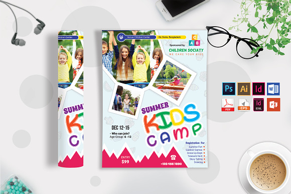 10 Kids Summer Camp Flyers 90% OFF in Flyer Templates - product preview 4
