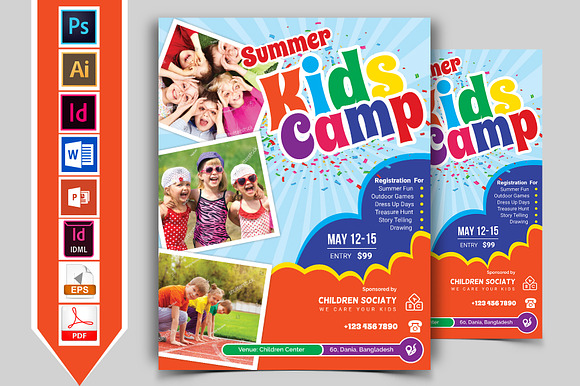 10 Kids Summer Camp Flyers 90% OFF in Flyer Templates - product preview 7
