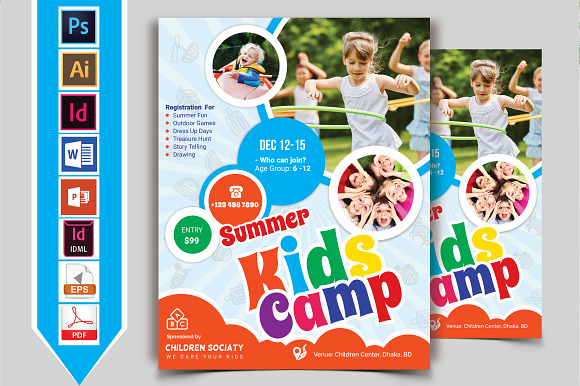 10 Kids Summer Camp Flyers 90% OFF in Flyer Templates - product preview 8