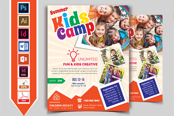 10 Kids Summer Camp Flyers 90% OFF in Flyer Templates - product preview 9