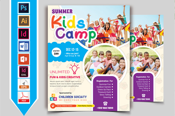 10 Kids Summer Camp Flyers 90% OFF in Flyer Templates - product preview 10