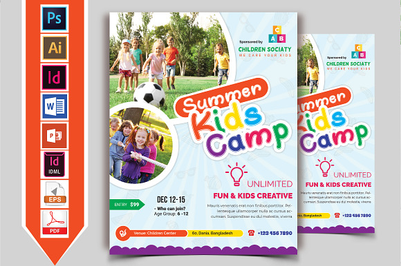 10 Kids Summer Camp Flyers 90% OFF in Flyer Templates - product preview 11