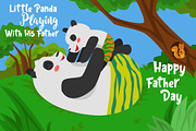 Panda Playing Father - Illustration