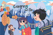 Camping with Friends - Illustration