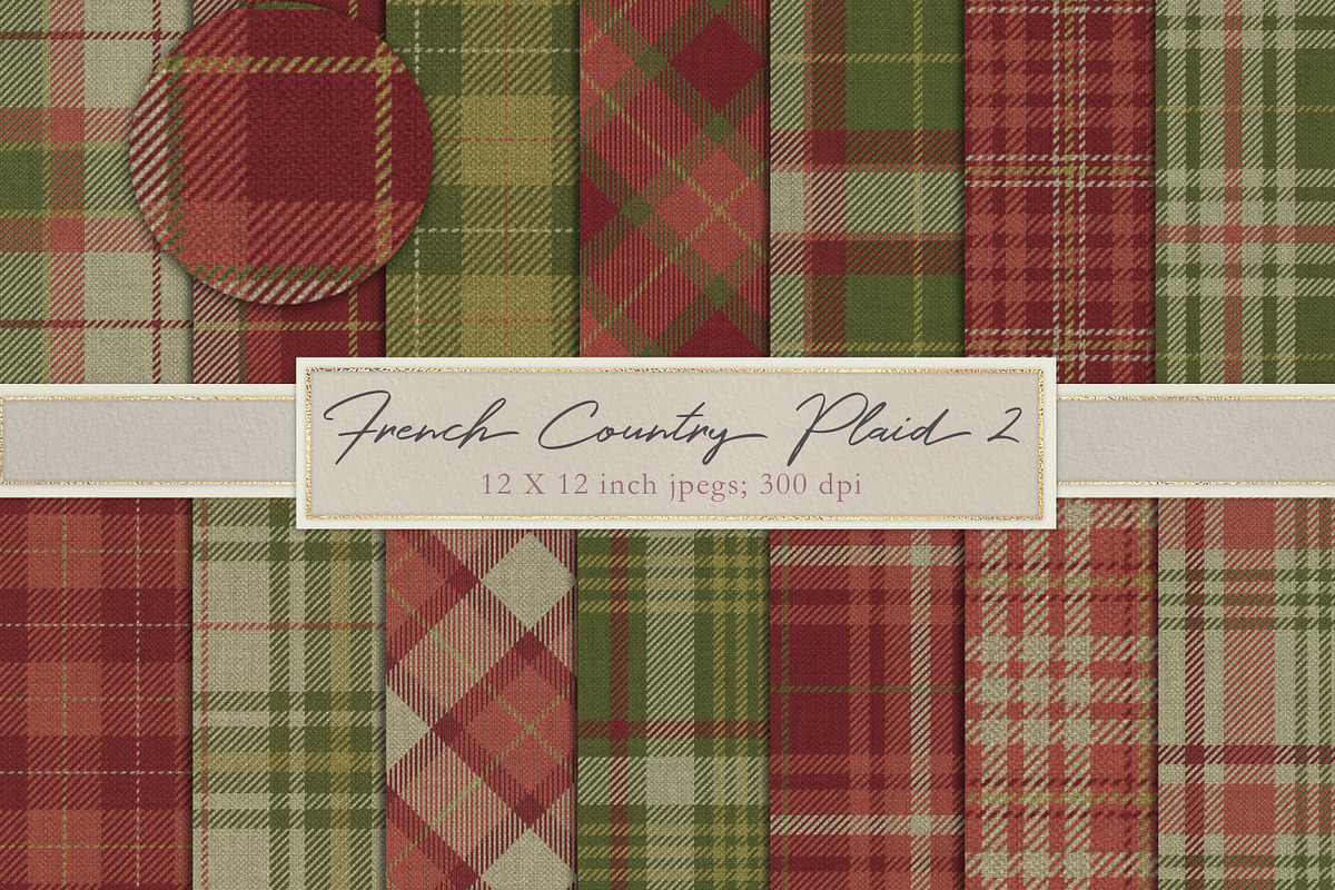 French country plaid backgrounds in Patterns - product preview 8