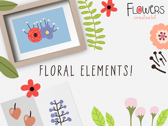 Flowers Creative Kit for Illustrator in Objects - product preview 1