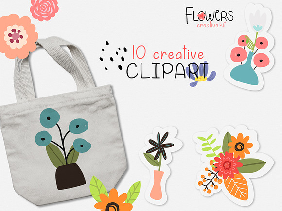 Flowers Creative Kit for Illustrator in Objects - product preview 2