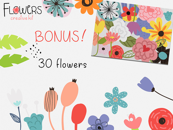 Flowers Creative Kit for Illustrator in Objects - product preview 4