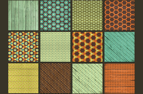 Retro wood patterns in Patterns - product preview 1