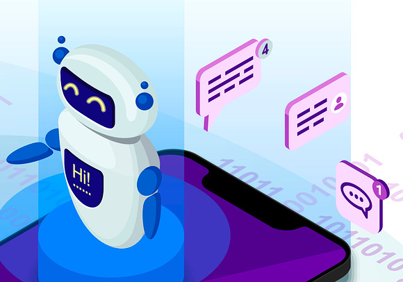 Chatbot isometric illustration in Illustrations - product preview 2
