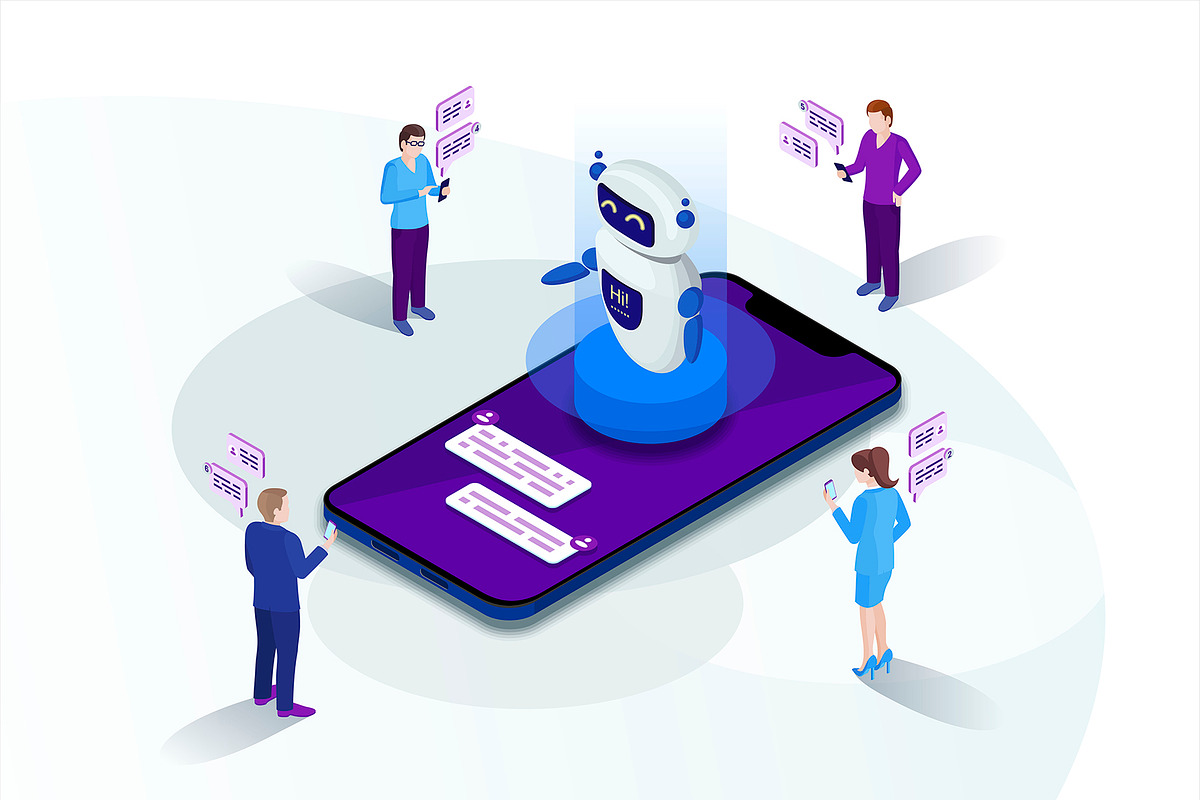 Chatbot isometric illustration in Illustrations - product preview 8