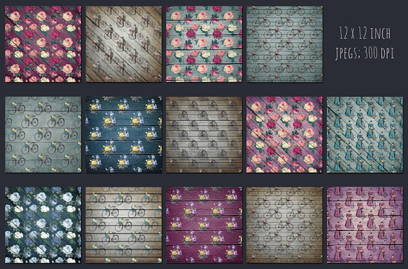 Rustic Victorian wood backgrounds in Patterns - product preview 1