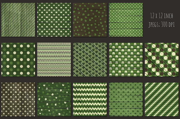 Rustic St. Patrick's patterns in Patterns - product preview 1