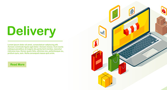 Delivery web page vector template in Landing Page Templates - product preview 1