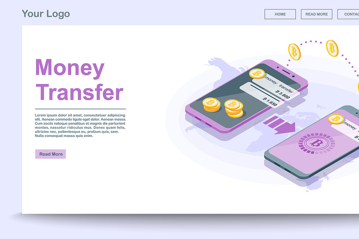 Global money transfer web page in Landing Page Templates - product preview 8